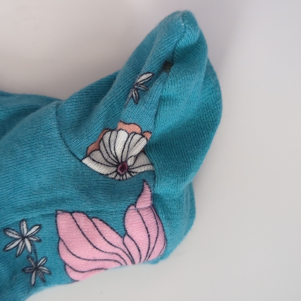Carter's Infant (3M)  2 Pc. Turquoise Floral Onesie/Footie & Cap - Picture 3 of 6